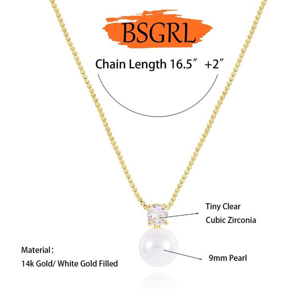 ⚡Pearl Necklace for Women 14K Gold-plated/White Gold-plated Dainty outfit - Picture 5 of 7